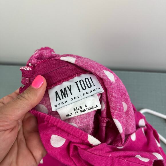 Vintage Amy Too! Pink Polka Dot Party Dress 4T - Picture 3 of 8